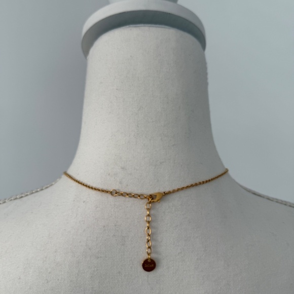 Dior JADOR Gold Finish Metal Necklace with Resin Pearl & Faux Diamond Designer - Picture 6 of 11